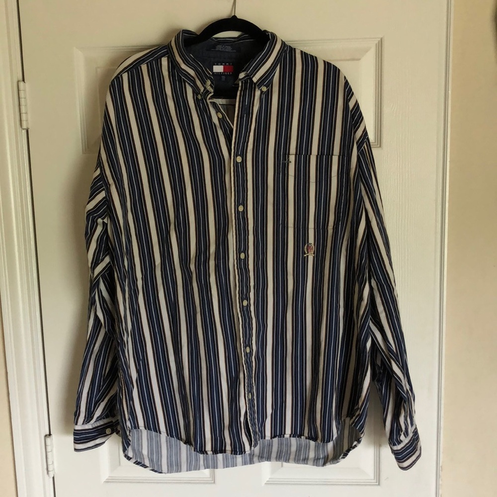 VNTG** TOMMY HILF long slv button up XXL